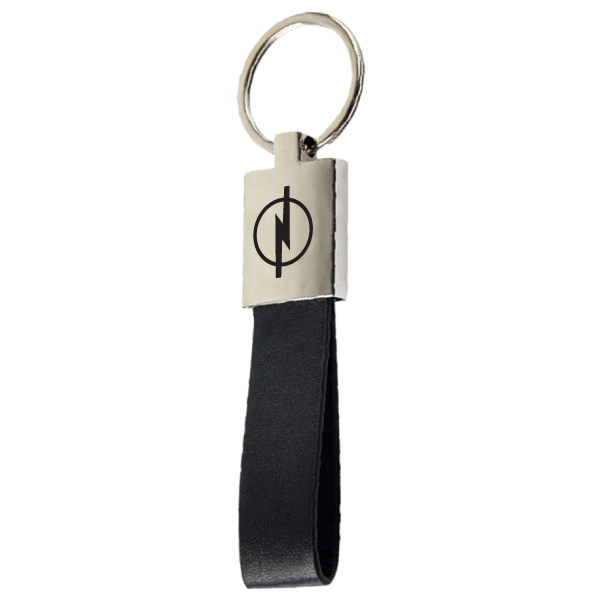 AKE 05 METAL KEYCHAINS WITH LEATHER STRAP
